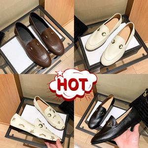 Horsebit Loafers Womens Dress Shoes Designer Mens Leather Moccasins Flat Mule Loafer slippers Chocolate ivory apricot stars bees embroidered Women Casual shoes