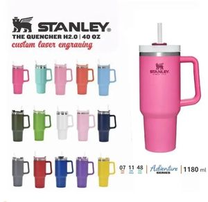 With Logo Stenlay 40oz Mug Tumbler With Handle Insulated Tumblers Lids Straw Stainless Steel Coffee Termos Cup ss0208