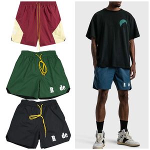 サマーメンズショーツデザイナーRhudeショートスポーツカジュアルRhudeショーツルーズ大きな5ポイントバスケットボールパンツヒップホップハイストリートスポーツファッションビーチパンツ