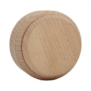 Decorative Figurines Round Wooden Music Box Base Durable 360 Rotatable Crafts Clockwork For Thanksgiv