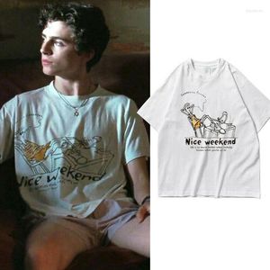 Męskie koszule Zadzwoń do mnie po imieniu Timothee Chalamet T-shirt mężczyzn Kobiety Summer Bawełna luźna koszula unisex prezenty