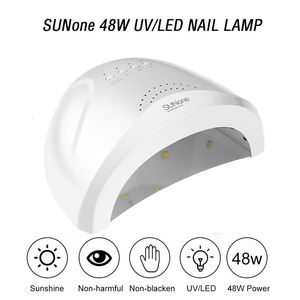 Nail Dryers SUNone 48W UV LED Lamp for Nails Professional Gel Polish Drying Lamp With 4 Gear Timer Smart Nail Dryer Manicure Equipment Tools 230323