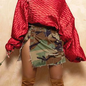 Saias Sexy Mulheres Camuflagem Saia Y2K Imprimir Mini Vestido Streetwear para Vestidos 230322