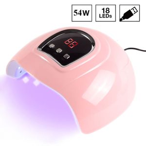 Nageltorkar Portable Pink Nail Dryer Machine UV LED -lampan 30/60/90 -tal Timer USB -kabel Hem Använd nagel UV Gel Lack Dryer LED Nail Lamp Tool 230323