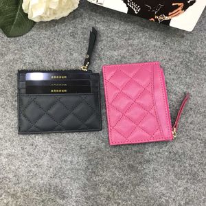 Wallets Genuine Leather Fashion small wallet Sheepskin luxury designer unisex id Card Holders Zipper Slim holder case mini money bag Y2303