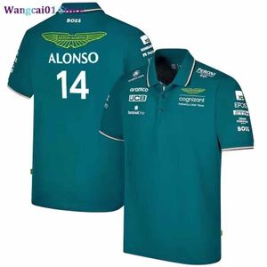 Mäns T-shirts Aston Martin Aramco Cognizant F1 2023 Officiell Fernando Alonso Team Polo 0323H23