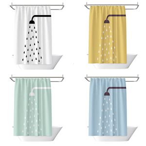 Zasłony prysznicowe Nordic Nowoczesne minimalistyczne poliestrowe wodoodporne zasłony szmatki podkładka zasłony prysznicowe Materiały do ​​wysłania haka 230323