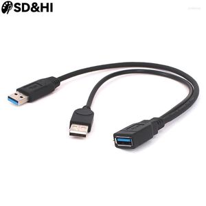 Computer Cables 1pc USB 3.0 Female To Dual Male Data Hub Power Adapter Y Splitter Charging Cable Cord Extension