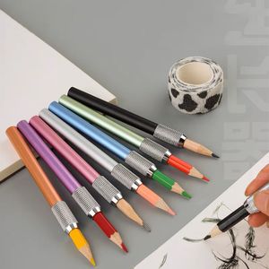 colorful Metal Pencil Extender Art Painting Tool colorful Rotary Detachable Pencil Lengthened Holder Students Stationery School Supplies Painting Drawing Tool