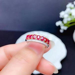 Pierścienie klastra najlepsza sprzedaż mody rubinowy pierścień naturalny i prawdziwy 925 srebro dla mężczyzn lub kobiet