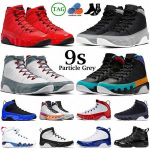 Men 9s basketskor Jumpman 9 Particle Grey Chile Fire Red Change the World University Blue Gold Gym Racer Bred Mens Trainers Sport7eu0#