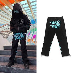 Mężczyzn Plus Size Pants Minus dwa harajuku swobodne luźne punkowe rock proste szeroką nogę spustę uliczną Y2K Pant Retro Street Trend kombinezon Smlxlxxl 234 63090