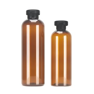 Empty Clear Brown Plastic Emulsion Lotion Bottle PET Flip Lid Cosmetic Packaging Shampoo Hand Sanitizer Bottles Round Shoulder Refillable Container 350ml 500ml