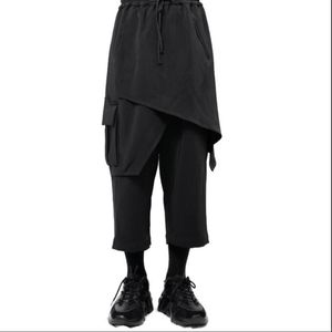 Mäns byxor 27-46 Stor storlek Original Wide-Ben Culottes Asymmetriska oregelbundna flerskiktade sömkjol