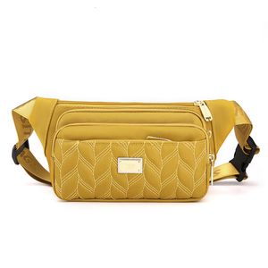 Bolsas de cintura Fanny Pack Golden Pack de nylon de nylon de quadril de quadril leve Poupa de telefone com dinheiro leve Poquetes Mulheres 230323