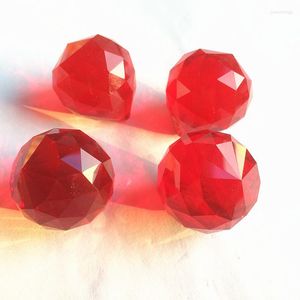 Lampadario di Cristallo di Alta Qualità 4 Pz/lotto Sparkle Colore Rosso 30mm Sfere Sfaccettate Pendenti In Vetro Parti Della Lampada Decorazione Della Casa