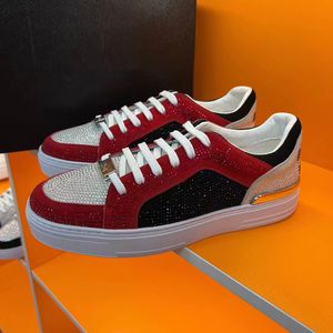 Masowe mężczyzn Casuals Buty Mokory Mokory Skullbones Gruby dno trampka Włochy popularny elastyczny opaska Low Top Strass Designer Run Casual Trainers Box UE 38-44