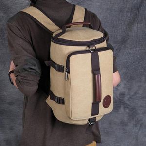 Outdoor Bags Men Canvas Gym Bag Cylindrical Bucket Training Backpack Rucksack Travel Luggage Gymnastics Blaso Sac De Sport Tas