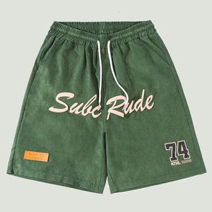 Mens shorts streetwear moda de hip hop esportes shorts homens harajuku letra imprimida verão solto cintura elástica casual Cinco pontos calças masculino 230323