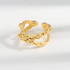 Anello femminile geometrico design a caldo venduto semplice atmosfera hip hop indice anello aperto regolabile