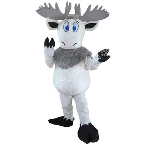 Christmas White Deer Mascot Costume Cartoon Character Outfit Suit Halloween Adults Size Birthday Party Outdoor Outfit Charitable