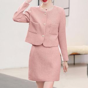 Two Piece Dress Spring Autumn Korean Fashion Sweet Women's Suits With Mini Skirt Two-pieces Set Woman Casual Elegant Office