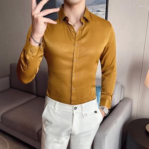 Men's Dress Shirts 2023 Men Classic Non Iron Stretch Solid Easy Care Shirt With Pocket Long Sleeve Formal Business Standard-fit Basic