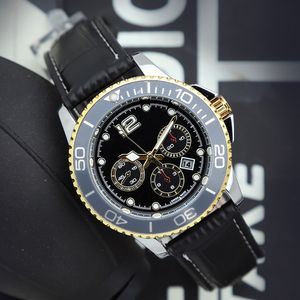 Luxury Mens Watches ruch kwarcowy Pasek skórzany stal ze stali nierdzewnej Japan bateria bateryjna obserwuj świetlisty zegar splash wodoodporna konstrukcja