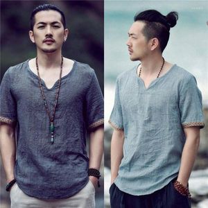 Camisetas masculinas camiseta de espiga de verano tops macho tees streetwear casual harajuku estilo chino sólido