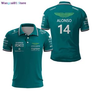 wangcai01男子ポロス2023アストンマーティンF1 3DプリンティングTシャツメンズレディーススポーツファッションoネックTシャツTシャツThirts Topsフォーミュラ1レーシング0323H23