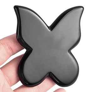 Black Obsidian Butterfly Shape Gua Sha Tool Face Massage Natural Stone Head Neck Care Massager Scraping Board Beauty Product