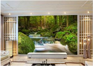 Sfondi 3d Po Wallpaper Murale personalizzato Modern Green Woods Creek Home Decor Murales nel soggiorno