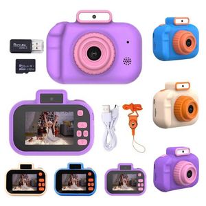 Toy Cameras High-Definition 4000W främre bakre dual-kamera 2 tum HD IPS-skärm Digital Kids USB-laddning med Lanyard Children's Games