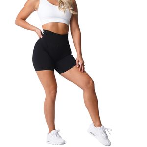 Solid Yoga Outfits NVGTN Lycra Spandex Seamless Shorts Women Soft Workout Tights Fitness Pants Gym Wear