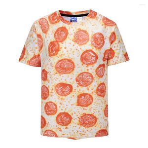 Men's T Shirts Soft Casual 3D Pizza Food Men Cotton Sport Tee Short Sleeves Crew Neck T-shirt