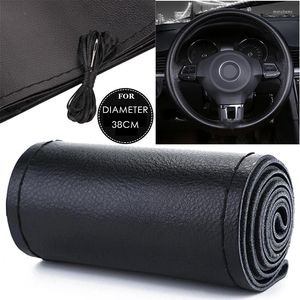 Capas de volante Tampas de 38 cm Capa de caminhão de couro Diy Hand Sewing Hand Negro não deslizamento de desgaste respirável de peças internas automáticas respiráveis