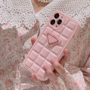 Fashion Triangle Mobile Phone Case for IPhone 14 14pro 13 13pro 12 12pro 11 Pro Max X Xs XR Soft Polish Skin Shell Cases Lady Girl Square Back Cover