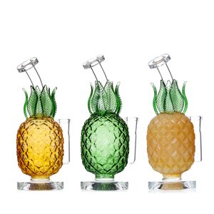 Einzigartige Glasbong Ananas Recycler Wasserpfeife 14 mm weibliches Gelenk Bubbler Wasserpfeifen 7,5 Zoll Öl Dab Rig Raucherzubehör Bongs mit Quarz Banger oder Schüssel