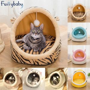 Cat Beds & Furniture Sweet Cats Bed Cute House Kitten Lounger Cushion For Small Pet Sleep Tent Washable Sleeping Bag Soft Dogs Basket Cave