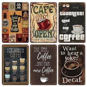 Vintage Chic Coffee Poster Tin Sign Vintage Cafe Bar Room Decor Metal Plate Retro Iron Paint Home Garden Decoration Plaques 30x20cm W03