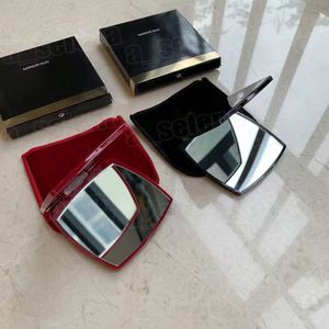 Marke Falten kompakte Gesichtsspiegel mit Samt -Staubbeutel Spiegel schwarz tragbarer klassischer Stil -Make -up -Werkzeuge