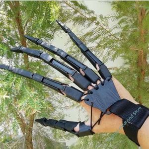 Other Festive Party Supplies Halloween Articulated Fingers Scarry Fake Fingers Skeleton Hands Realistic Horror Ghost Claw Props Cosplay Gear Finger Glove 230324
