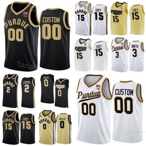 Purdue Boilermakers Jerseys College Basketball 15 Zach Edey 2 Fletcher Loyer 3 Braden Smith 0 Mason Gillis 5 Brandon Newman 1 Caleb Furst Bordado Ncaa Nome personalizado