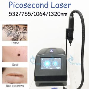 Máquina profissional do laser do picossegundo 4 comprimentos de onda Nd Yag Laser Tattoo Removal Pigment Remove Skin Care Equipment 532nm 1064nm 1320nm 755nm