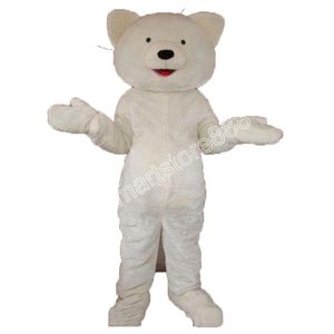 Rozmiar dla dorosłych Małe oczy Białe Niedźwiedź Mascot Costium Animowany motyw Cartoon Mascot Postacie Halloween karnawałowy kostium imprezowy