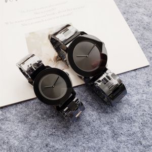 Fashion Full Brand Wrist Watches Man Woman Couples Lovers Stainless Steel Metal Band Luxury AAA Clock MV 12