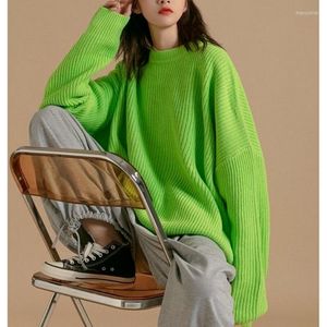 Women's Sweaters Men Women's Knitted Pullovers Sweater Autumn Winter Oversize Loose Female Male Solid 2023 Ladies Top 3XL Green Orange