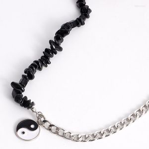 Chains Bagua Tai Chi Ying Yang Pendant Necklace For Women Girls Simple Elegant Stylish Jewelry Gift HSJ88