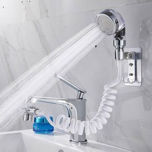 Other Bath Toilet Supplies Bathroom Wash Face Basin Water Tap External Shower Head Hold Filter Flexible Hair Washing Faucet Rinser Extension Set 230324