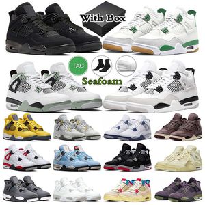 Jumpman 4 Män Utomhusskor 4s Kvinnor Sneakers Pine Green Seafoam Military Black Cat Canvas Sail Cactus Jack Midnight Navy Photon Dust Sports Sneakers